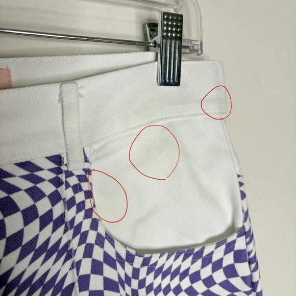 Lisa Says Gah Robyn Jeans Purple Warp Check Straight Leg Denim Rigid Size 30 - Picture 15 of 15